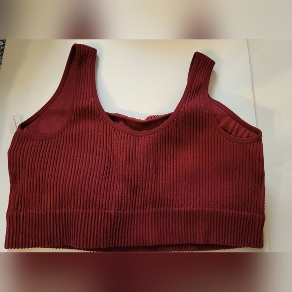 NWT Maurice's Ribbed bralette XXL Burgundy tank cropped - Picture 8 of 8